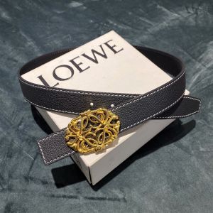 Loewe Anagram Buckle Reversible Belt In Togo Calfskin Black