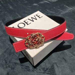 Loewe Anagram Buckle Reversible Belt In Togo Calfskin Red