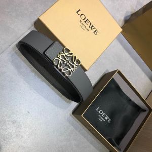 Loewe Anagram Reversible Belt In Togo Calfskin Grey