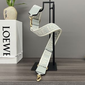 Loewe Anagram Strap In Jacquard and Calfskin Light Grey