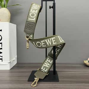 Loewe Anagram Strap In Jacquard and Calfskin Olive