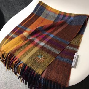 Loewe Classic Check Scarf In Cashmere Yellow
