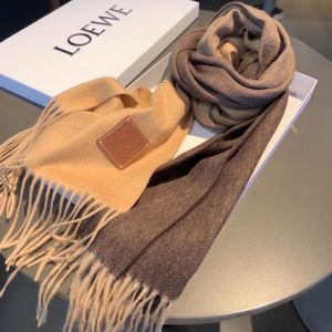 Loewe Color Block Scarf In Cashmere Camel/Multicolor