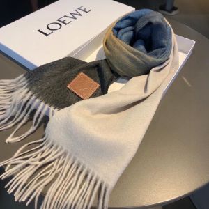 Loewe Color Block Scarf In Cashmere Dark Grey/Multicolor