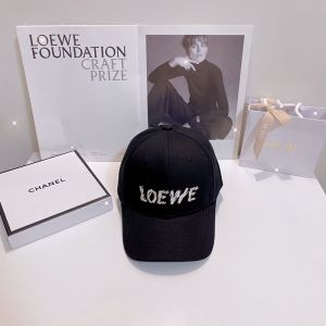 Loewe Embroidery Logo Baseball Cap In Cotton Black