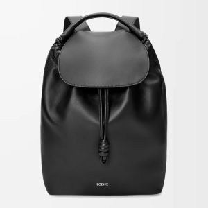 Loewe Flamenco Backpack In Shiny Supple Calfskin Black
