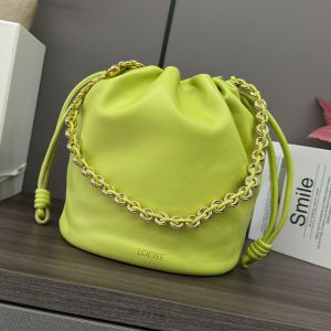 Loewe Flamenco Purse Bucket Bag In Mellow Nappa Lambskin Garland Green
