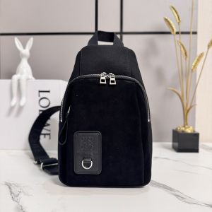 Loewe Flex Sling In Canvas and Suede Black