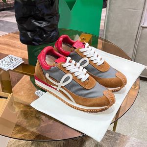 Loewe Flow Runner Sneakers Unisex Technical Mesh and Suede Camel/Grey