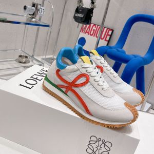 Loewe Flow Runner Sneakers Unisex Technical Mesh and Suede Grey/Red