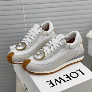 Loewe Flow Runner Sneakers Unisex Technical Mesh and Suede White/Grey
