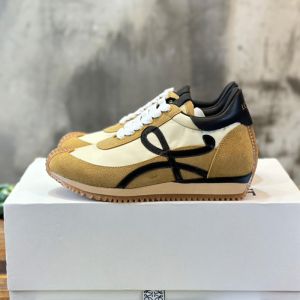 Loewe Flow Runner Sneakers Unisex Nylon and Suede Beige/Brown