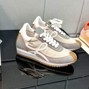 Loewe Flow Runner Sneakers Unisex Nylon and Suede Beige/Grey