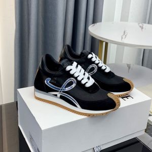 Loewe Flow Runner Sneakers Unisex Nylon and Suede Black/Silver