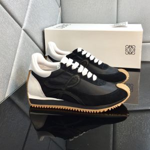Loewe Flow Runner Sneakers Unisex Nylon and Suede Black/White