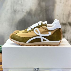 Loewe Flow Runner Sneakers Unisex Nylon and Suede Brown
