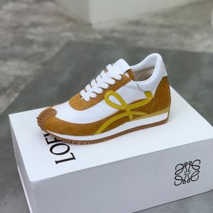 Loewe Flow Runner Sneakers Unisex Nylon and Suede Brown/Yellow