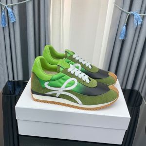 Loewe Flow Runner Sneakers Unisex Nylon and Suede Green/Black