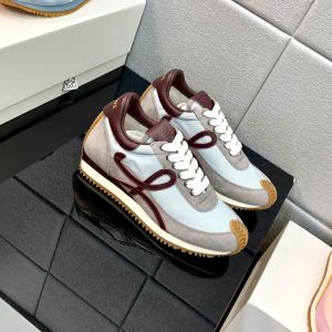 Loewe Flow Runner Sneakers Unisex Nylon and Suede Grey/Coffee