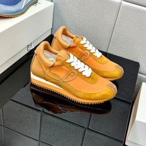 Loewe Flow Runner Sneakers Unisex Nylon and Suede Orange/White