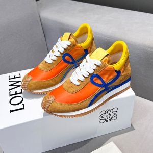 Loewe Flow Runner Sneakers Unisex Nylon and Suede Orange/Yellow