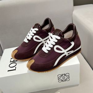 Loewe Flow Runner Sneakers Unisex Nylon and Suede Purple/White