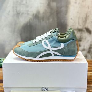 Loewe Flow Runner Sneakers Unisex Nylon and Suede Teal