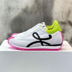 Loewe Flow Runner Sneakers Unisex Nylon and Suede White/Pink