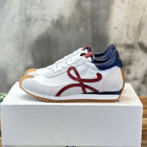 Loewe Flow Runner Sneakers Unisex Nylon and Suede White/Red