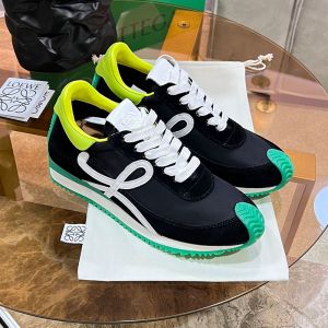 Loewe Flow Runner Sneakers Unisex Suede and Nylon Black/Lemon