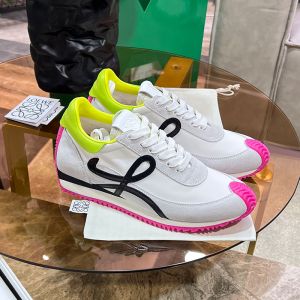 Loewe Flow Runner Sneakers Unisex Suede and Nylon Grey/Rose