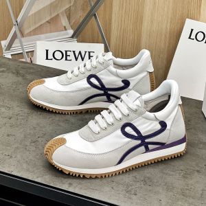 Loewe Flow Runner Sneakers Women Suede and Nylon Grey/Purple