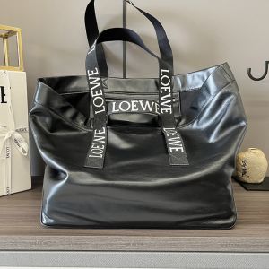 Loewe Fold Shopper In Paper Calfskin Black