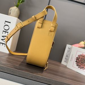 Loewe Hammock Slice Bag In Shiny Calfskin Desert Yellow