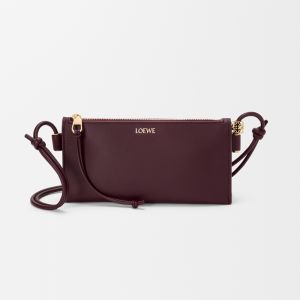 Loewe Joya Pouch In Nappa Calfskin Dark Burgundy