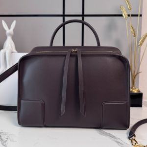 Loewe Large Amazona 180 Bag In Soft Calfskin Dark Chestnut