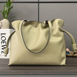 Loewe Large Flamenco Anagram Clutch In Nappa Calfskin Clay Green