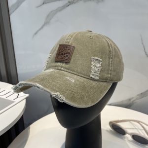 Loewe Logo Anagram Patch Baseball Cap In Washed Canvas Khaki
