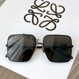 Loewe LW50038U Anagram Square Sunglasses In Metal Black
