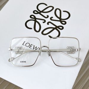 Loewe LW50038U Anagram Square Sunglasses In Metal Silver/Black