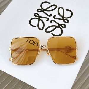 Loewe LW50038U Anagram Square Sunglasses In Metal Yellow