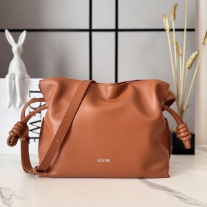 Loewe Medium Flamenco Clutch In Nappa Calfskin Squirrel