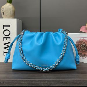 Loewe Medium Flamenco Purse In Mellow Nappa Lambskin Blue