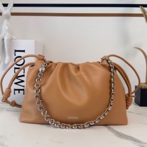 Loewe Medium Flamenco Purse In Mellow Nappa Lambskin Mocha