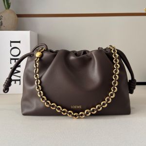 Loewe Medium Flamenco Purse In Mellow Nappa Lambskin Chocolate