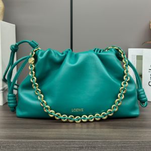Loewe Medium Flamenco Purse In Mellow Nappa Lambskin Emerald Green