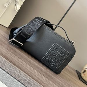 Loewe Mini Crossbody Camera Bag In Satin Calfskin Black