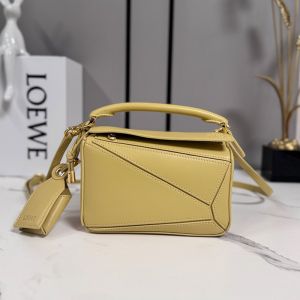 Loewe Mini Featherlight Puzzle Bag In Nappa Lambskin Butter