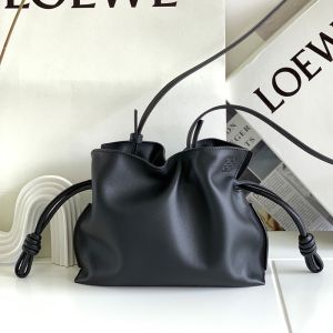 Loewe Mini Flamenco Anagram Clutch In Nappa Calfskin Black