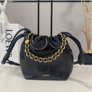 Loewe Mini Flamenco Purse In Hagfish Black